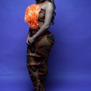 3D Flower Corset Maxi Dress